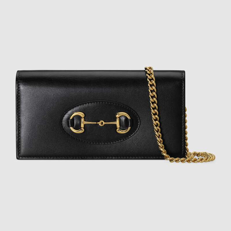 Gucci Horsebit 1955 Wallet With Chain 621892 Black